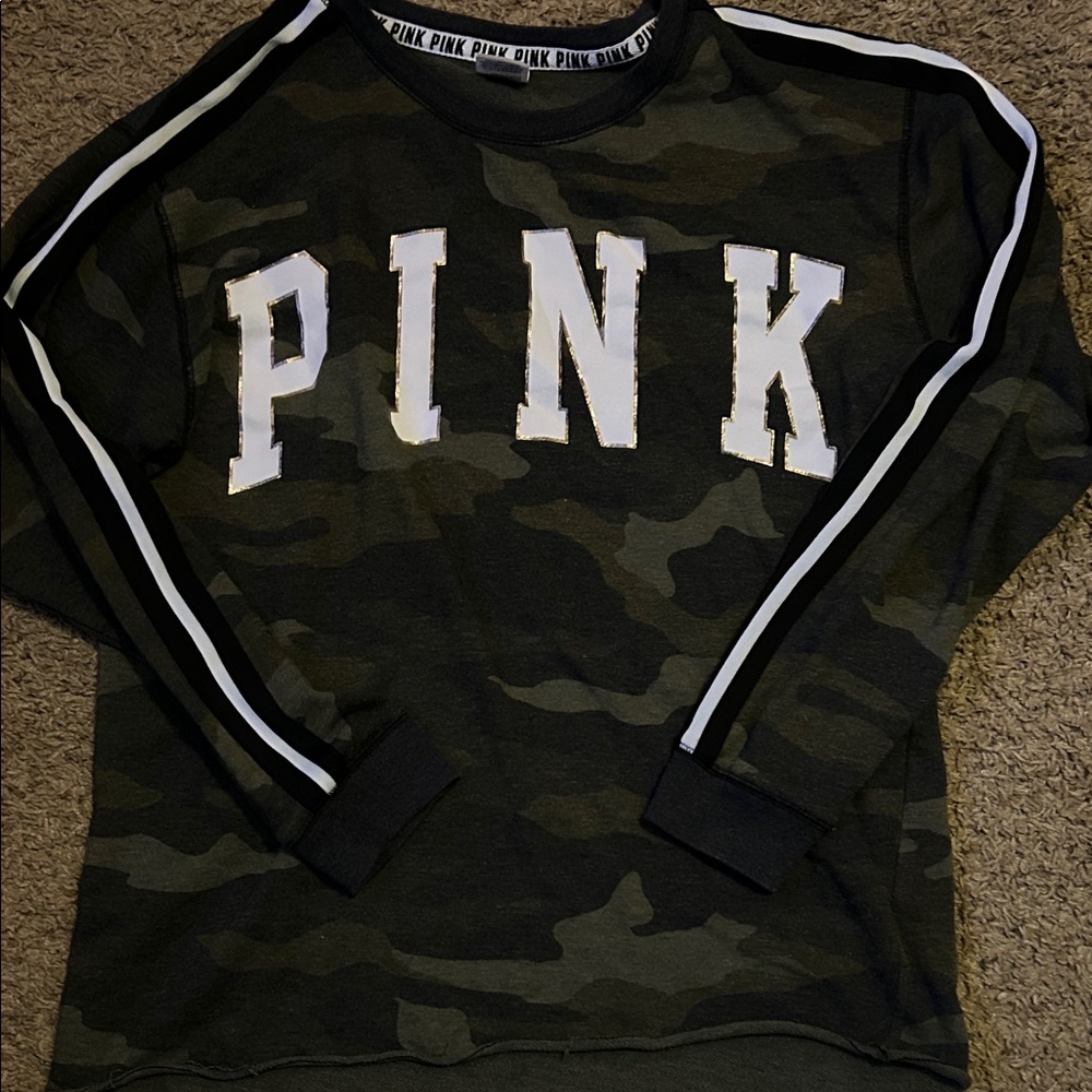 Victoria's Secret Camouflage Sweatshirt - Green and Black